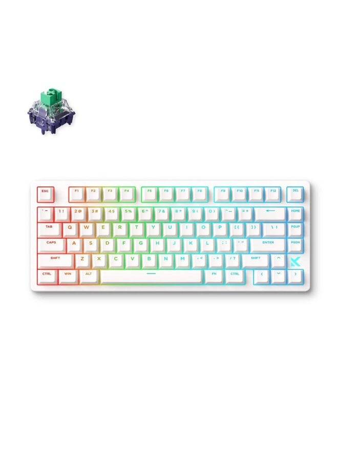 MCHOSE Jet 75 Hall Effect Magnetic Switch Gaming Keyboard – Kailh Magnetic God Switch, 75% Layout, Hot-Swappable, Adjustable Actuation, 8kHz Polling, 0.1ms Latency, White | HW-Jet75-8 - Image 1